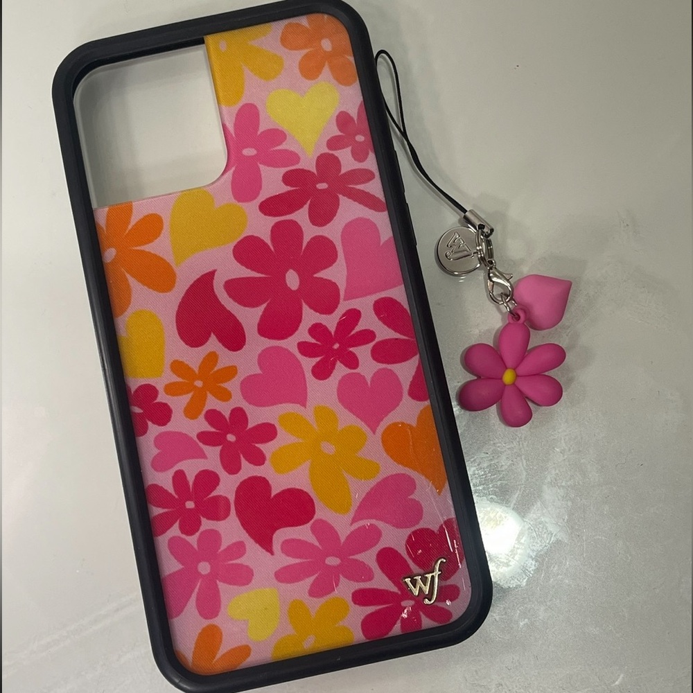 Wildflower phone case with charm